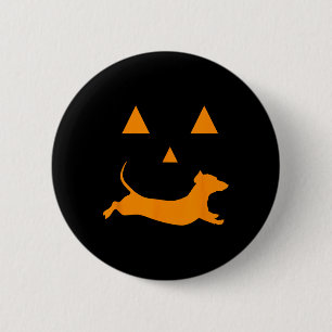 Halloween Pumpkin Dachshund Jack-o-lantern Costum 6 Cm Round Badge
