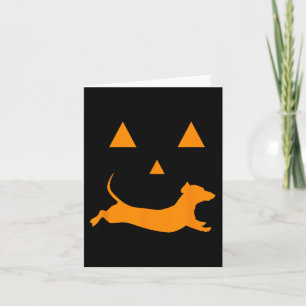 Halloween Pumpkin Dachshund Jack-o-lantern  Costum Card