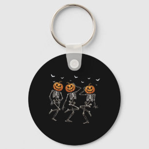 Halloween Pumpkin Dancing Skeleton Costume Women M Key Ring