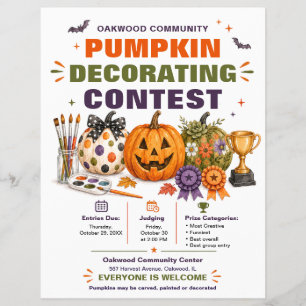 Halloween Pumpkin Decorating Contest Flyer