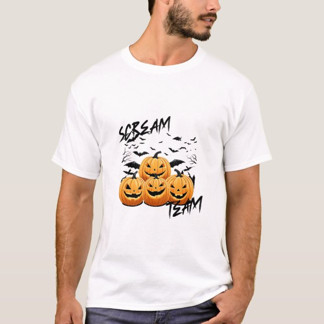 Halloween Pumpkin Design T-Shirt (Front)