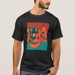 Halloween Pumpkin Dinosaur Triceratops T-Shirt