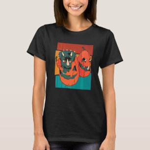 Halloween Pumpkin Dinosaur Triceratops T-Shirt