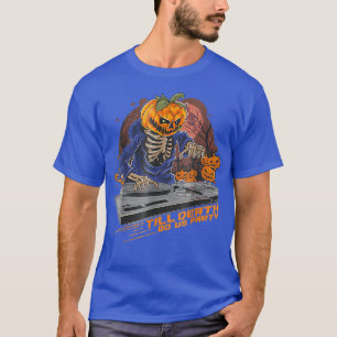 Halloween Pumpkin Dj Music Party Funny Creepy Scar T-Shirt