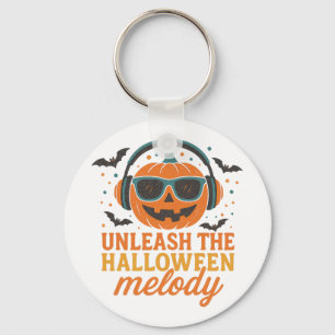 Halloween Pumpkin DJ Unleash Melody Music Key Ring