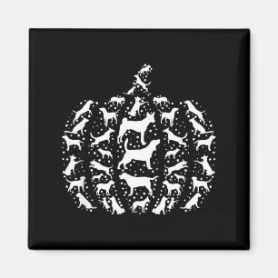 Halloween Pumpkin Dog Silhouettes Halloween Dog Magnet