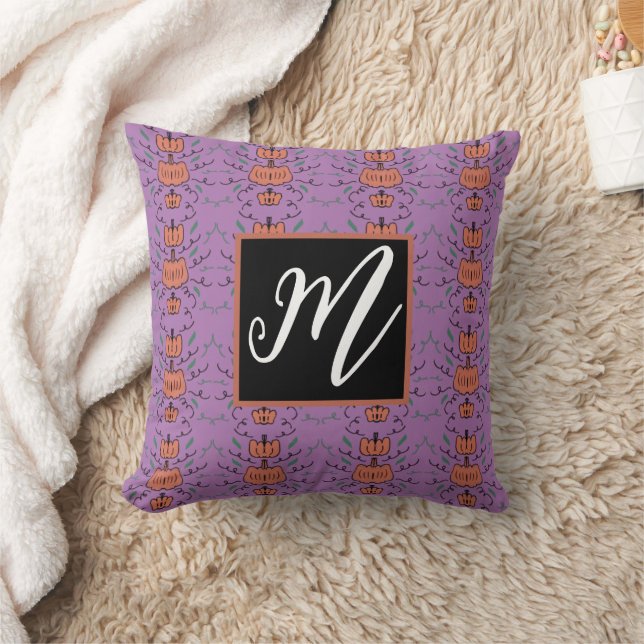 Halloween Pumpkin Doodle Seamless Pattern Cushion (Blanket)