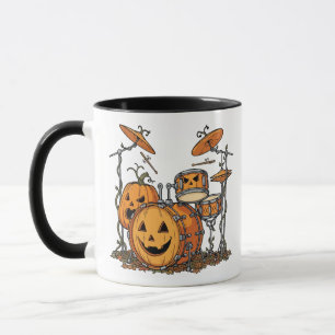 Halloween Pumpkin Drum Set T-Shirt Mug