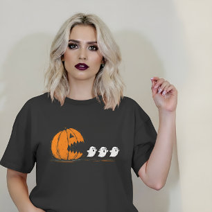 Halloween Pumpkin Eat Ghost Spooky Party Gift T-Shirt