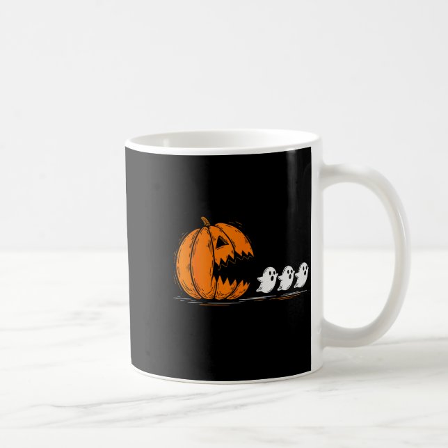 Halloween Pumpkin Eating Ghosts Funny Soky Costume Coffee Mug (Right)
