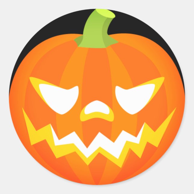 Halloween Pumpkin Emoji Classic Round Sticker (Front)
