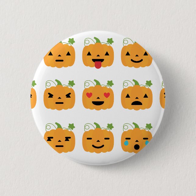 halloween pumpkin emojis 6 cm round badge (Front)