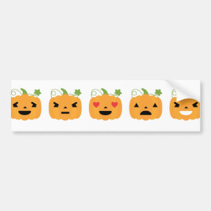 halloween pumpkin emojis bumper sticker