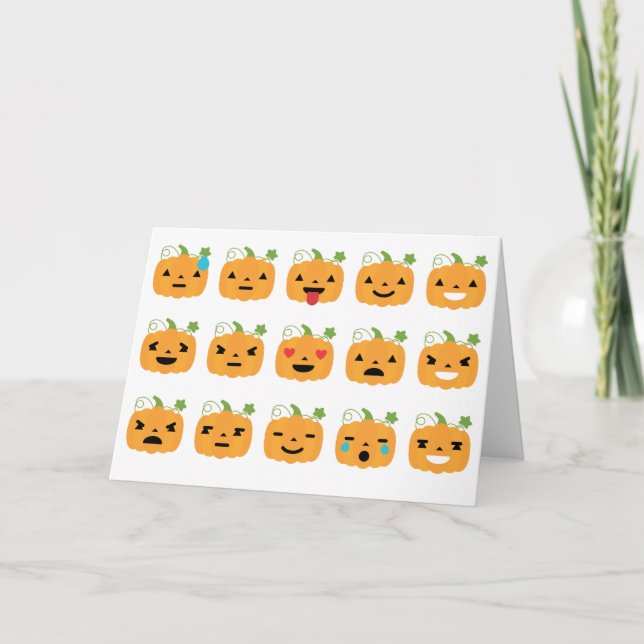 halloween pumpkin emojis card (Front)