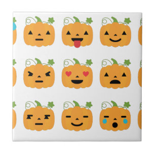 halloween pumpkin emojis ceramic tile