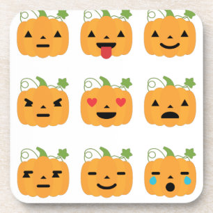 halloween pumpkin emojis coaster