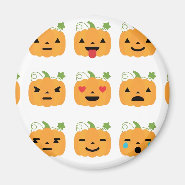 halloween pumpkin emojis magnet (Front)