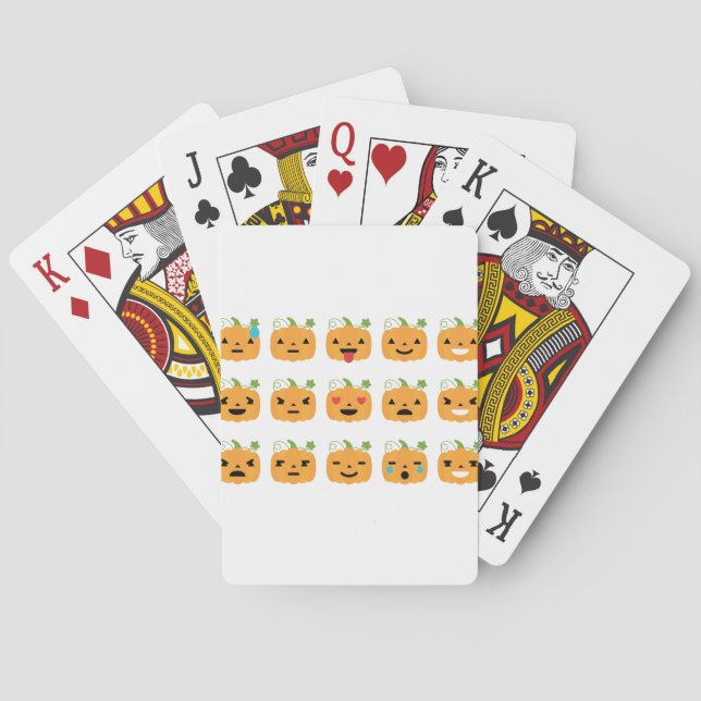 halloween pumpkin emojis playing cards (Back)