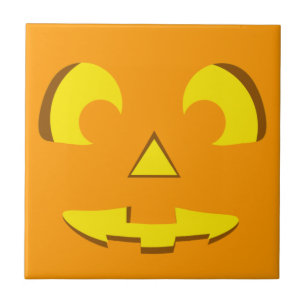 Halloween Pumpkin Face Ceramic Tile