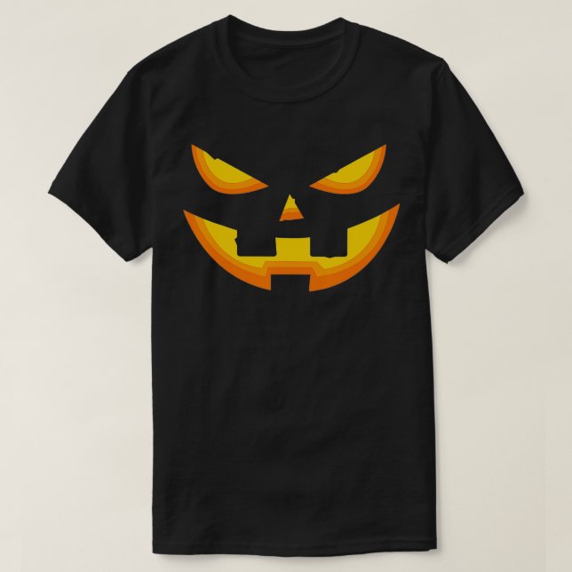 Halloween Pumpkin Face Design  T-Shirt (Design Front)