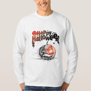 Halloween Pumpkin Face For Men Costume T-Shirt