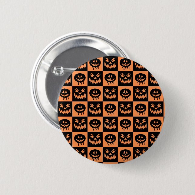 Halloween Pumpkin Face Ghost Spooky Pattern 6 Cm Round Badge (Front & Back)