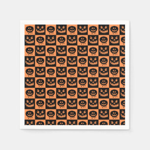 Halloween Pumpkin Face Ghost Spooky Pattern Napkin