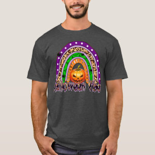 Halloween Pumpkin Face Halloween Vibes Rainbow T-Shirt