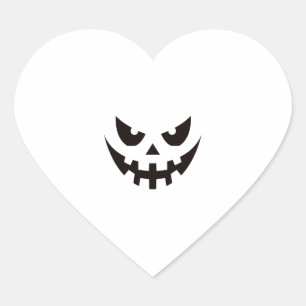 Halloween Pumpkin Face  Heart Sticker
