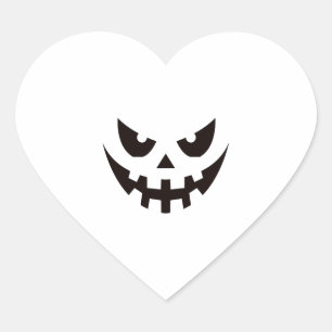 Halloween Pumpkin Face Heart Sticker
