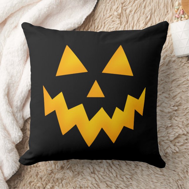Halloween Pumpkin Face Jack o Lantern Cushion (Blanket)