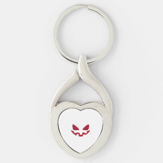 Halloween Pumpkin Face   Key Ring (Front)