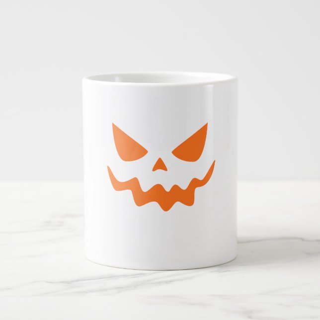 Halloween Pumpkin Face Mug – Cute & Festive Orange (Front)