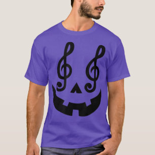 Halloween Pumpkin Face Music Notes Music Teacher G T-Shirt