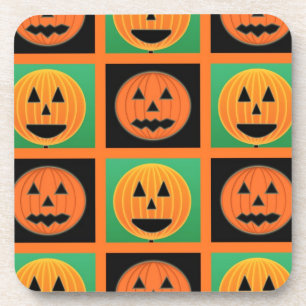 Halloween pumpkin face pattern coaster