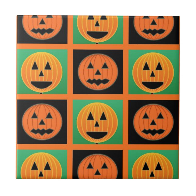 Halloween pumpkin face pattern tile (Front)