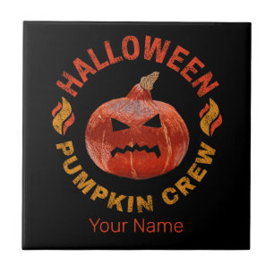 Halloween Pumpkin Face Retro Costume Thanksgiving Ceramic Tile