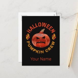 Halloween Pumpkin Face Retro Costume Thanksgiving Holiday Postcard