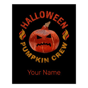 Halloween Pumpkin Face Retro Costume Thanksgiving Poster