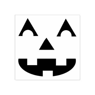 Halloween Pumpkin Face Rubber Stamp