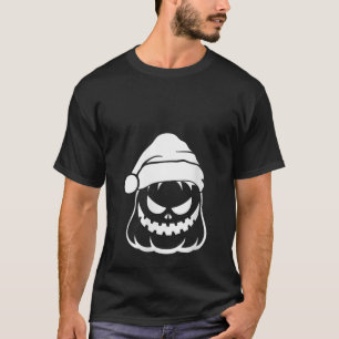 Halloween Pumpkin Face With Christmas Hat Family C T-Shirt