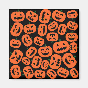 Halloween Pumpkin Faces Magnet