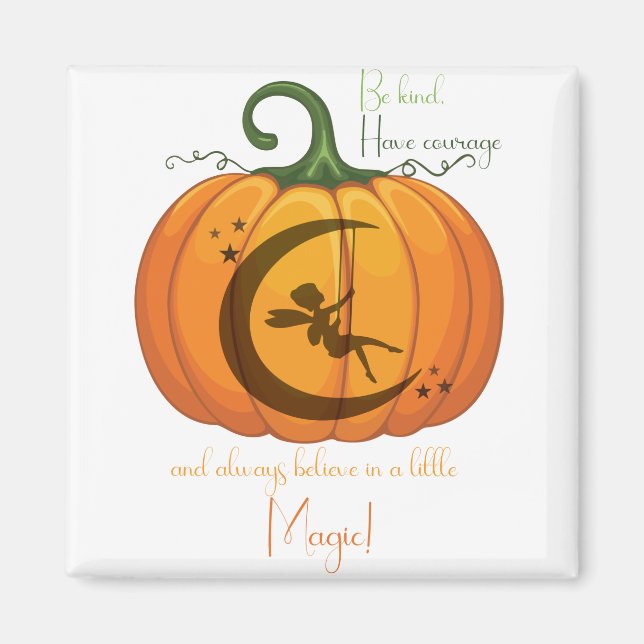 Halloween Pumpkin Fairy design Magnet (Front)