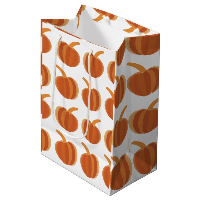Halloween Pumpkin Fall Autumn Halloween Medium Gift Bag (Front Angled)