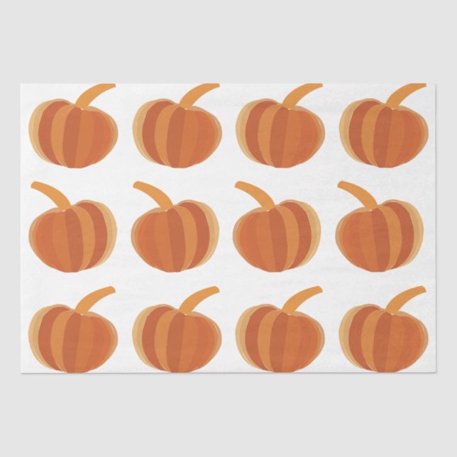 Halloween Pumpkin Fall Autumn Halloween Tissue Paper (Front)