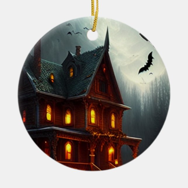 Halloween/Pumpkin/Fall Ceramic Ornament (Front)