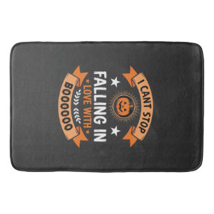 Halloween Pumpkin Falling In Love Bath Mat