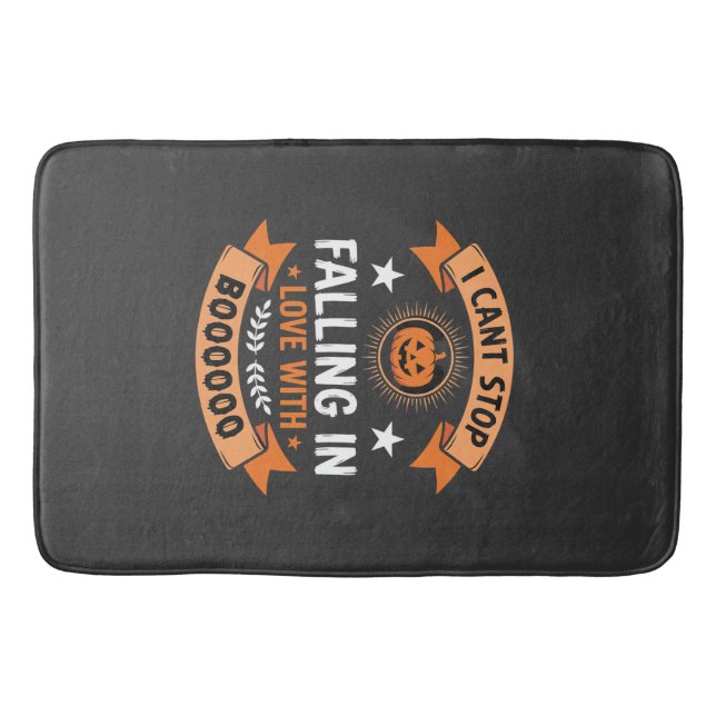 Halloween Pumpkin Falling In Love Bath Mat (Front)