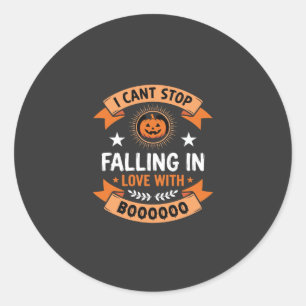 Halloween Pumpkin Falling In Love Classic Round Sticker