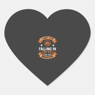 Halloween Pumpkin Falling In Love Heart Sticker